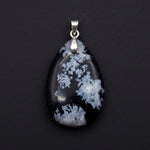 Ciondolo con Ossidiana Neve - Goccia | Equilibrio - Radicamento - Protezione