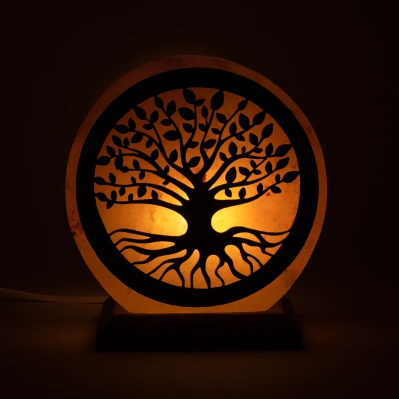 Lampada di sale con LED - Albero della Vita