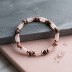 Braccialetto con Quarzo Rosa e Rodonite | Guarigione Emotiva - Perdono e Riconciliazione - Equilibrio e Calma