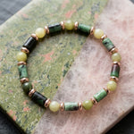 Braccialetto con Zoisite e Serpentino | Rigenerazione e Vitalità - Equilibrio Mente/Corpo - Crescita Spirituale