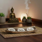 Brucia Incensi in Legno di Mango | Simbolo Om Intarsiato