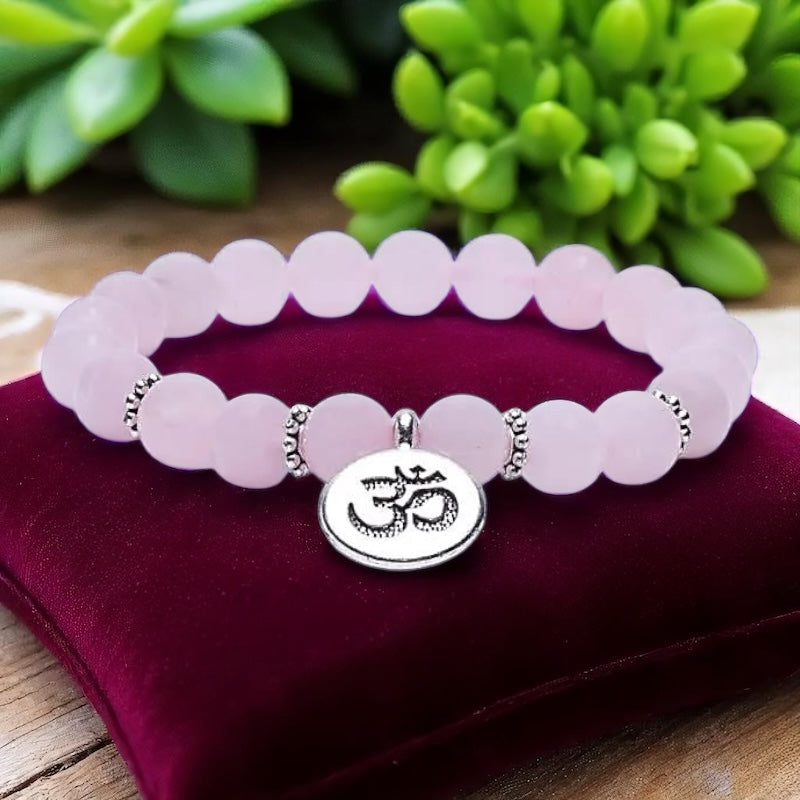 Braccialetto con Quarzo Rosa - Om