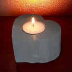 Portacandela in Selenite - Cuore | Atmosfera Calda e Rilassante