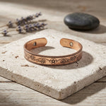 Bracciale in Rame con Magneti | Motivo Floreale
