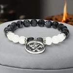 Braccialetto con Labradorite e Agata Bianca - Om | Calma - Intuizione - Chiarezza