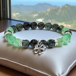 Braccialetto con Diaspro Kambaba e Avventurina - Trifoglio | Radicamento - Energia - Rigenerazione