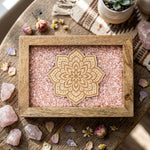 Scatola Portagioielli in Legno e Quarzo Rosa | Mandala