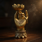 Portacandela Varada Mudra con Loto - Oro | Purezza e Armonia