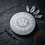 Piatto di Ricarica in Selenite - 10 cm | Mandala
