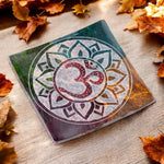 Brucia Incensi Quadrato in Pietra Ollare | Simbolo Om