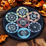 Brucia Incensi Rotondo in Pietra Ollare | 7 Chakra