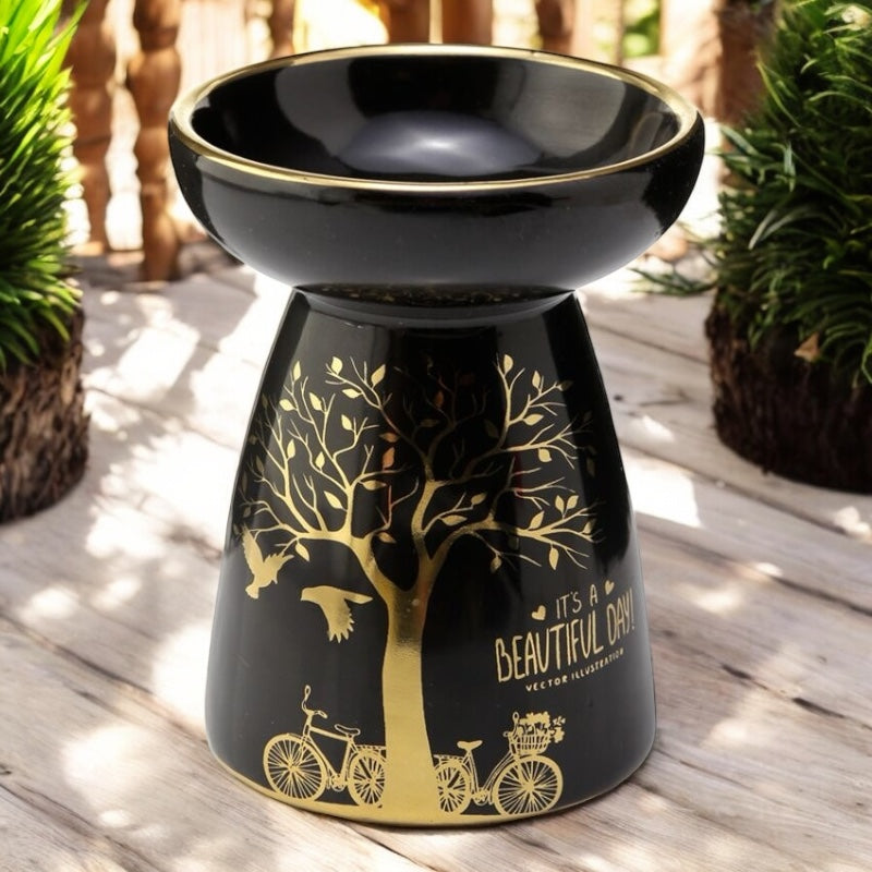 Brucia Essenze in Ceramica - Albero Dorato - Nero