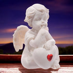 Statuetta Cherubini Bianchi con Cuore Rosso | 4 stili disponibili