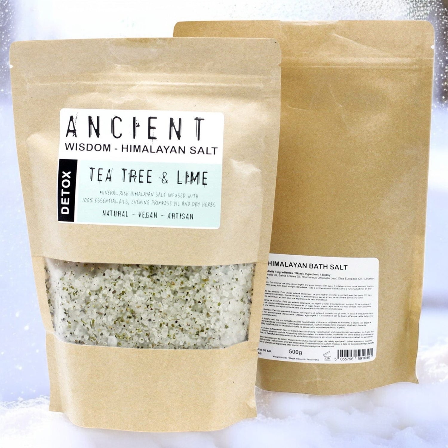 Mix di Sali Himalayani 500g - Detox | Oli Essenziali di Tea Tree e Lime