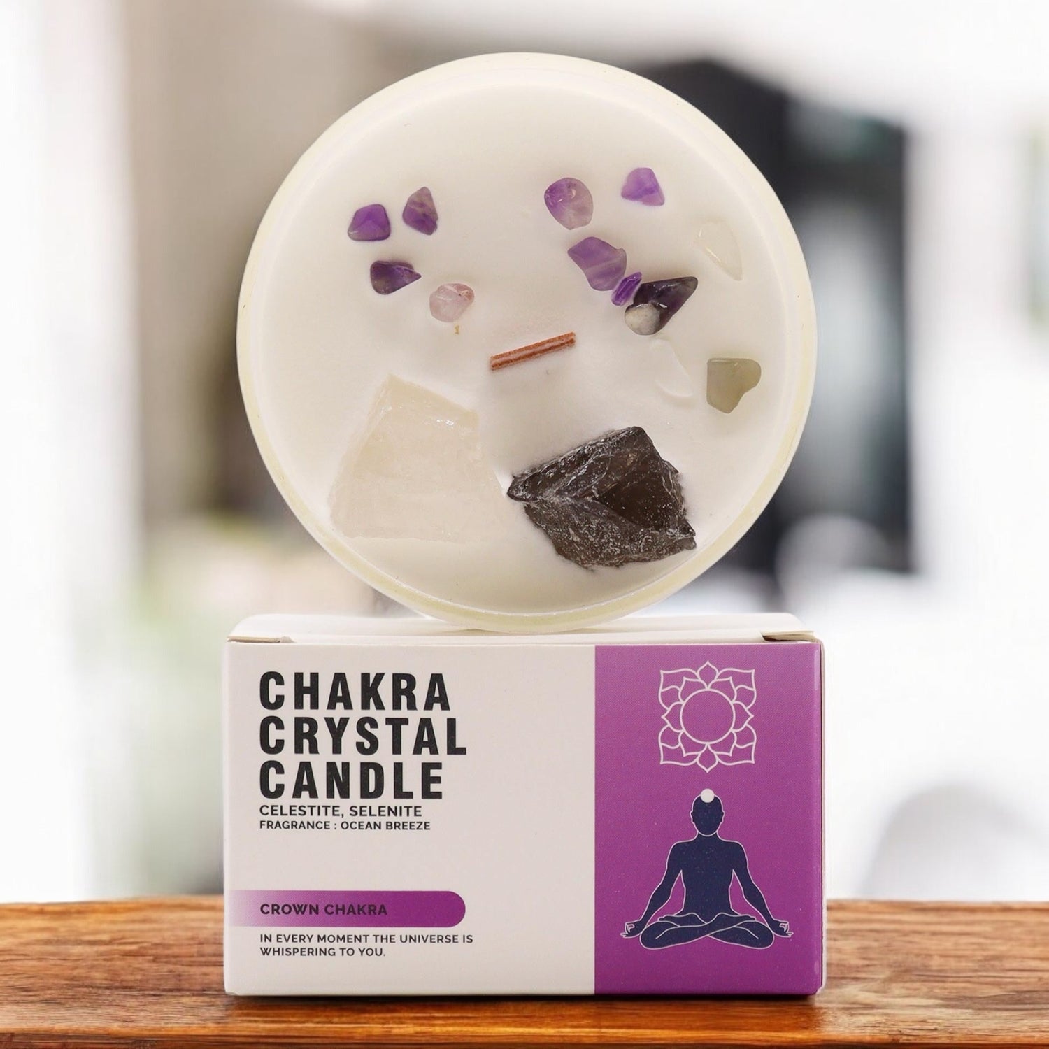 Candela Cristallo Chakra - Chakra della Corona | Illuminazione e Armonia