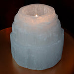 Portacandela in Selenite - Montagna | Atmosfera Mistica e Naturale