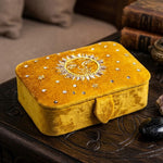 Scatola porta Gioielli/Tarocchi in Velluto Giallo | Sole