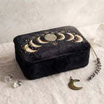 Scatola porta Gioielli in Velluto Nero | Fasi Lunari
