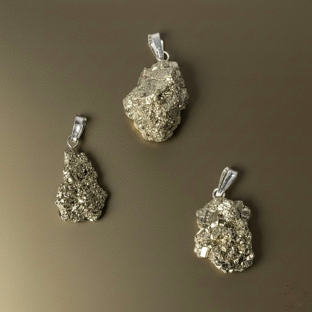 Ciondolo con Pirite Grezza | Abbondanza & Prosperità - Protezione - Concentrazione