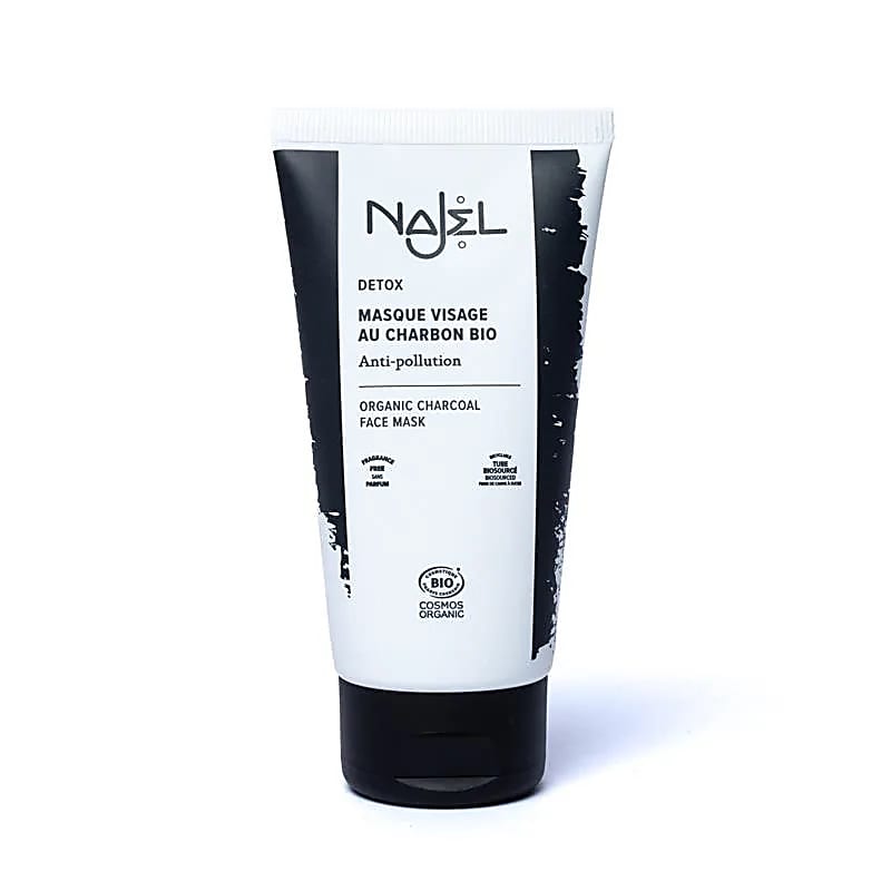 Maschera Viso al Carbone Vegetale Bio - Najel - 75 ml - Detossinante e Purificante