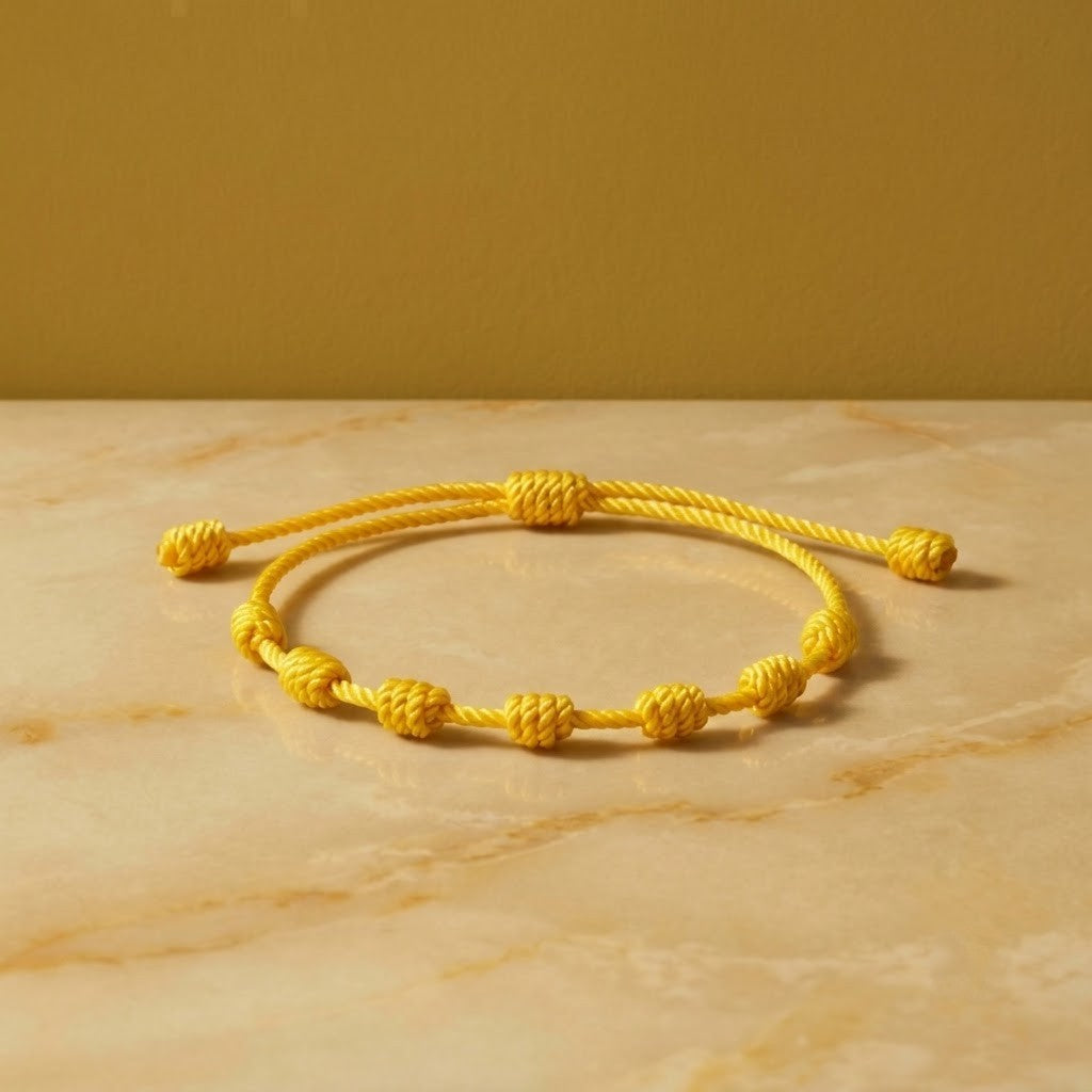 Braccialetto Giallo dei 7 Nodi | Prosperità e Abbondanza
