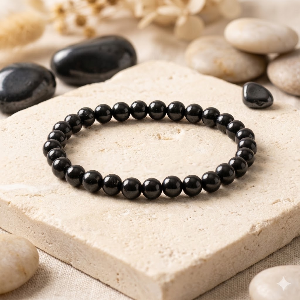 Braccialetto con Shungite | Scudo Elettromagnetico - Protezione Energetica - Radicamento e Stabilità