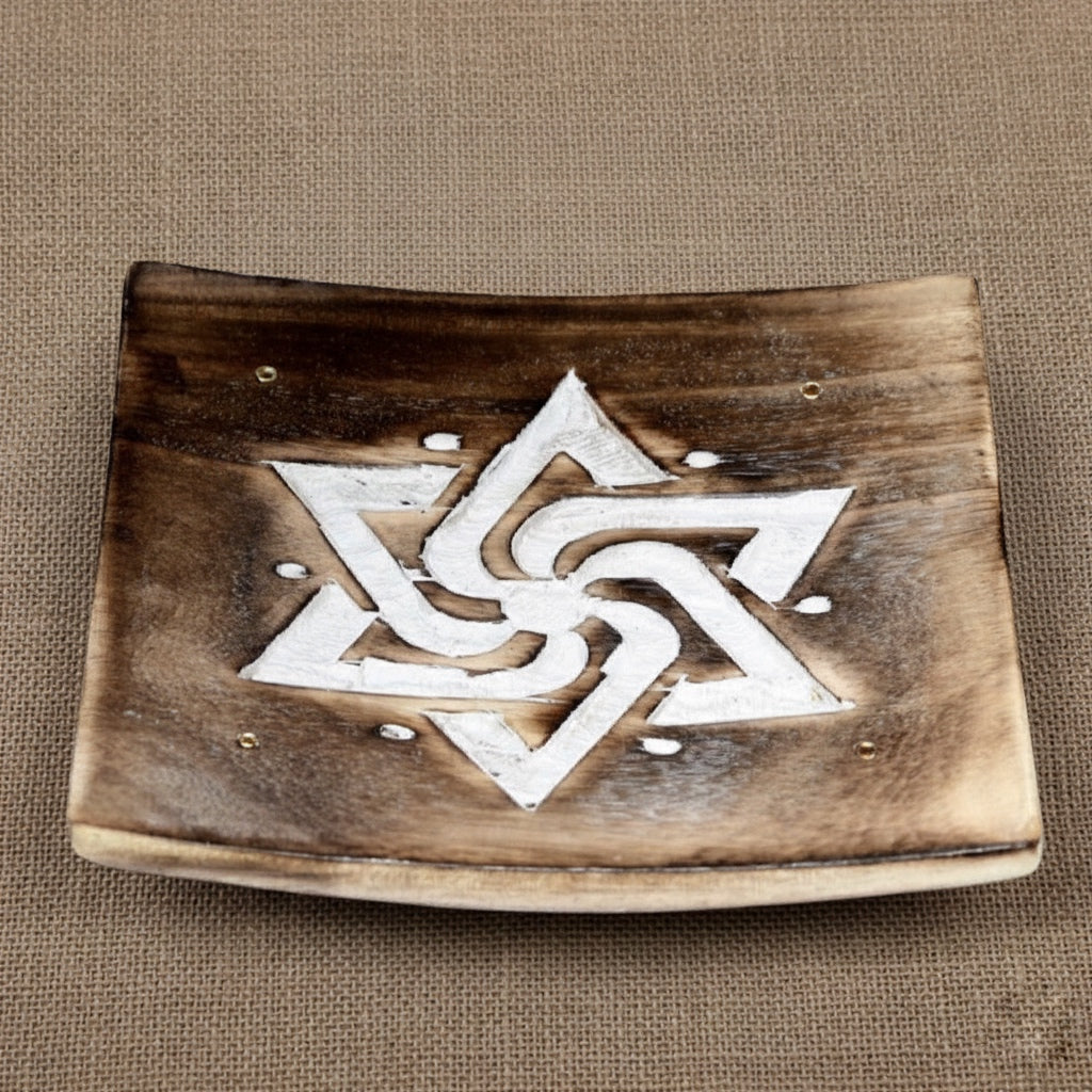 Brucia Incensi Quadrato in Legno di Mango | Fiore di Loto