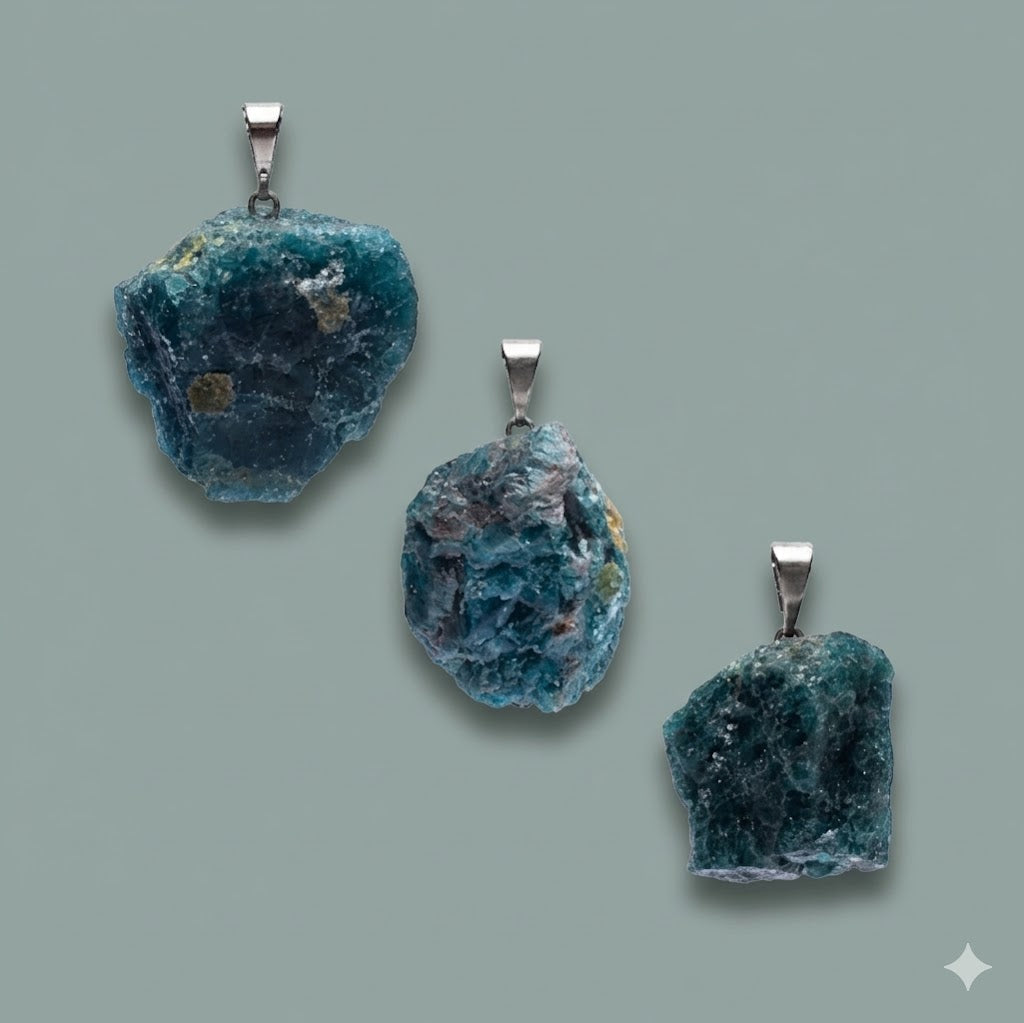 Ciondolo con Apatite Grezza | Contrasta l'Apatia - Intraprendenza & Creatività