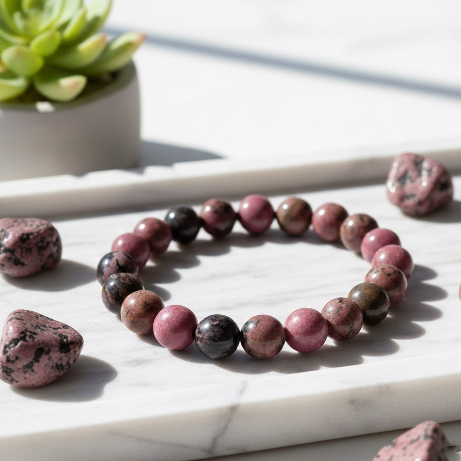 Braccialetto con Rodonite | Guarigione Emotiva - Autostima - Armonia nelle Relazioni