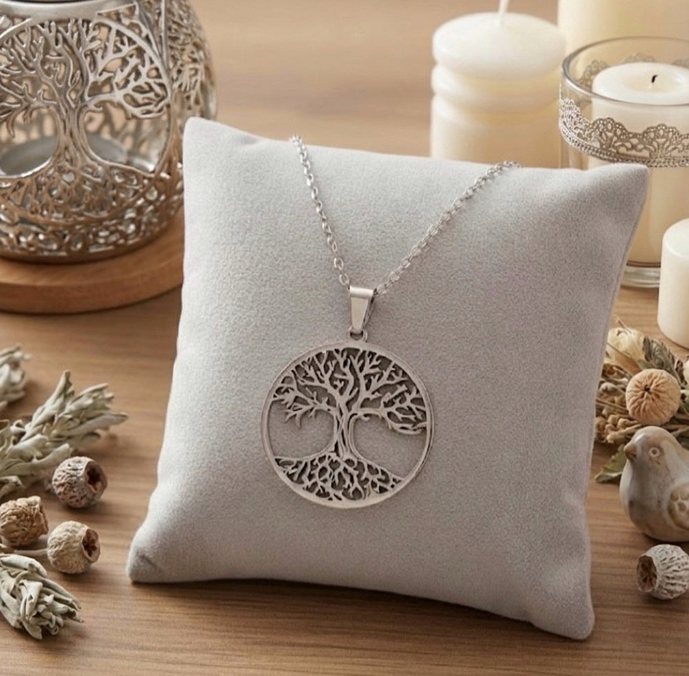 Collana in Acciao Inossidabile - Albero della Vita | Argento