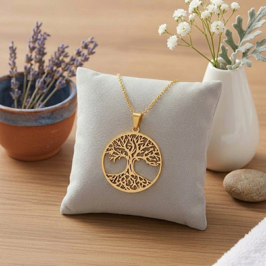 Collana in Acciao Inossidabile - Albero della Vita | Oro