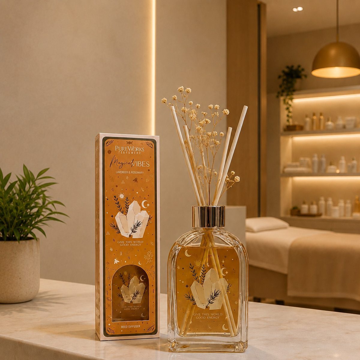 Diffusore Botanico "Celestial Magic" - Lavanda e Rosmarino | Vibrazioni Magiche