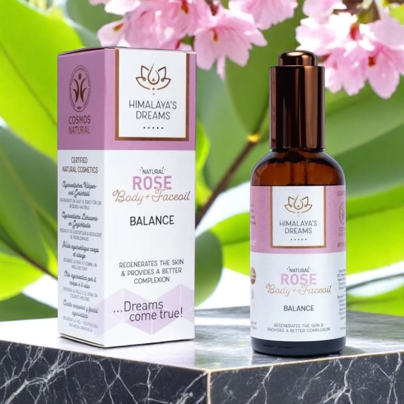 Olio Ayurvedico Corpo e Viso di Himalaya’s Dreams - Rosa|Equilibrio - Rigenerante e Riequilibrante